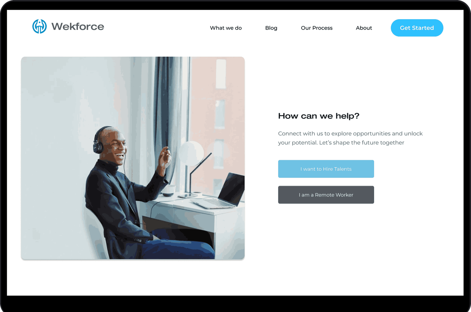 get started screen
